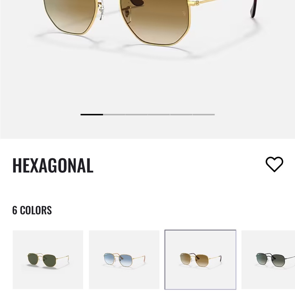 Ray-Ban Gold Hexagonal Sunglasses Gradient Lenses
